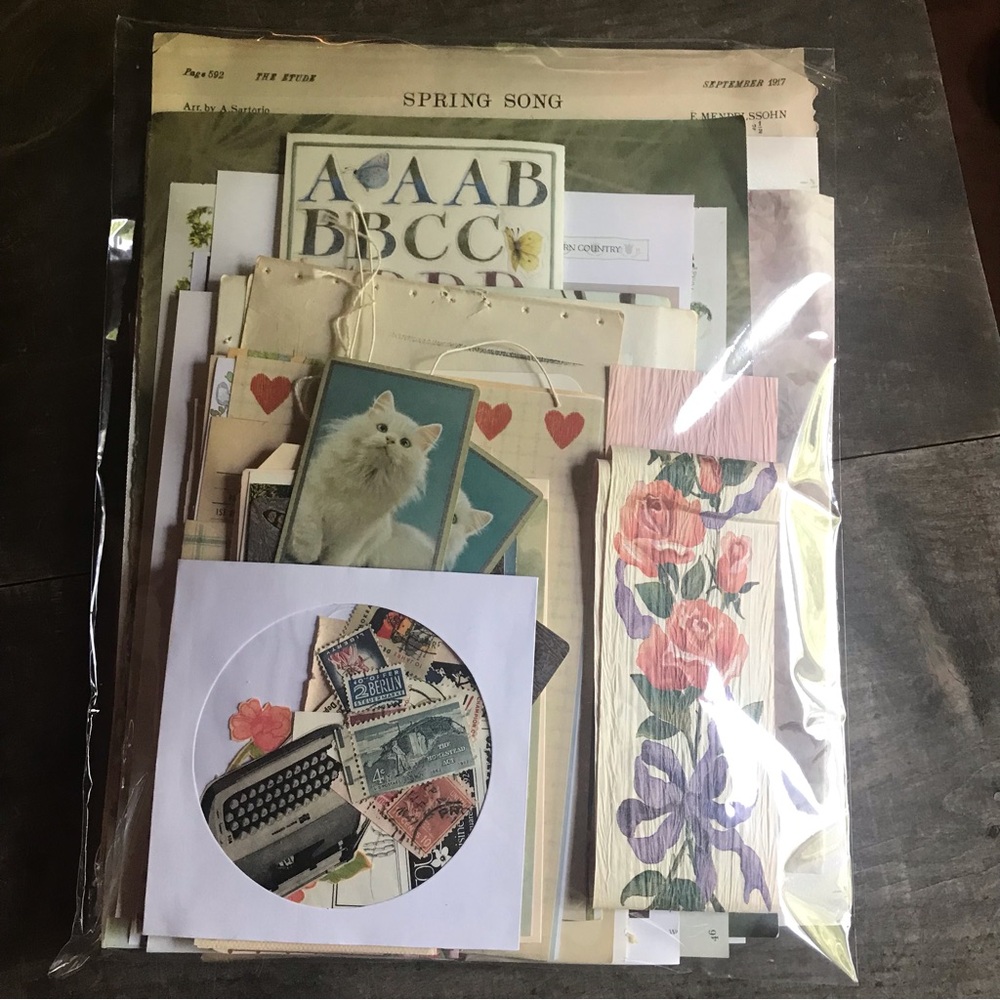 Vintage Paper Ephemera Pack - Set of 75+ Assort Pcs, Junk Journals, Happy Mail